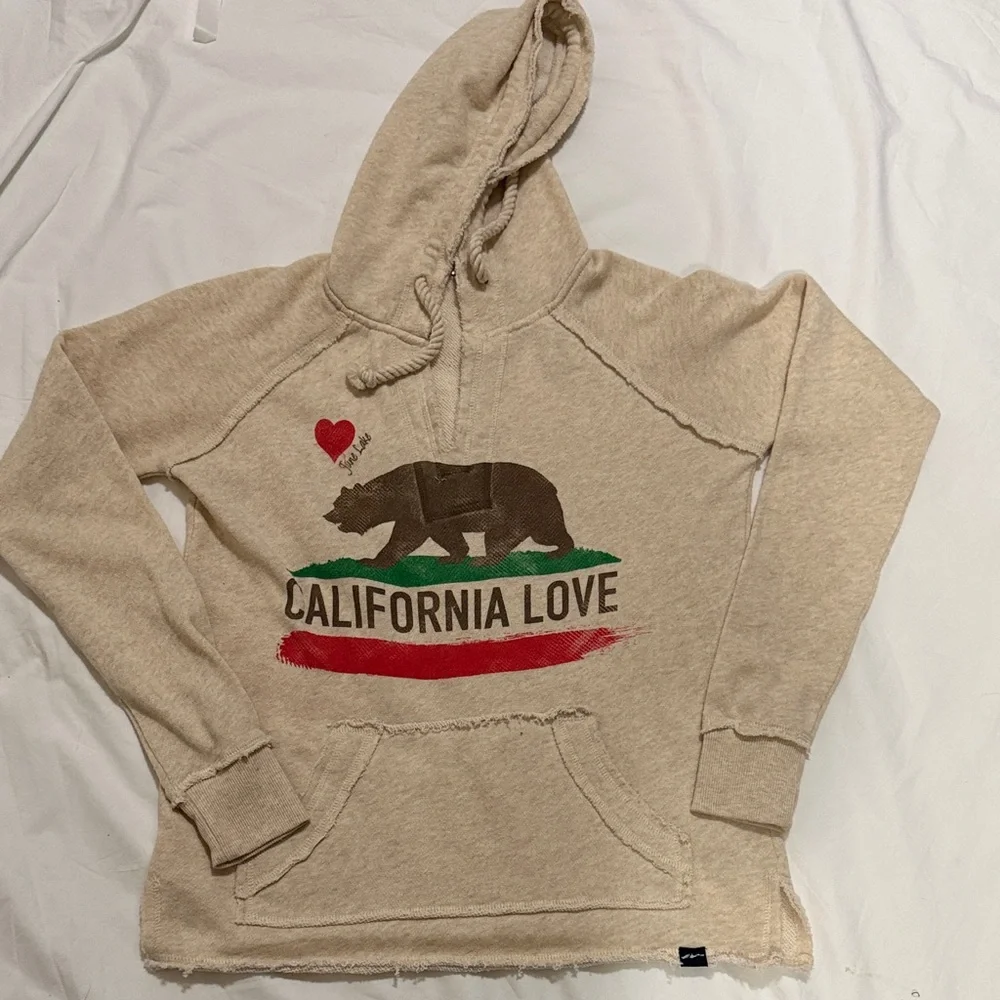 Beige California Love Bear Hoodie - Picture 1 of 4